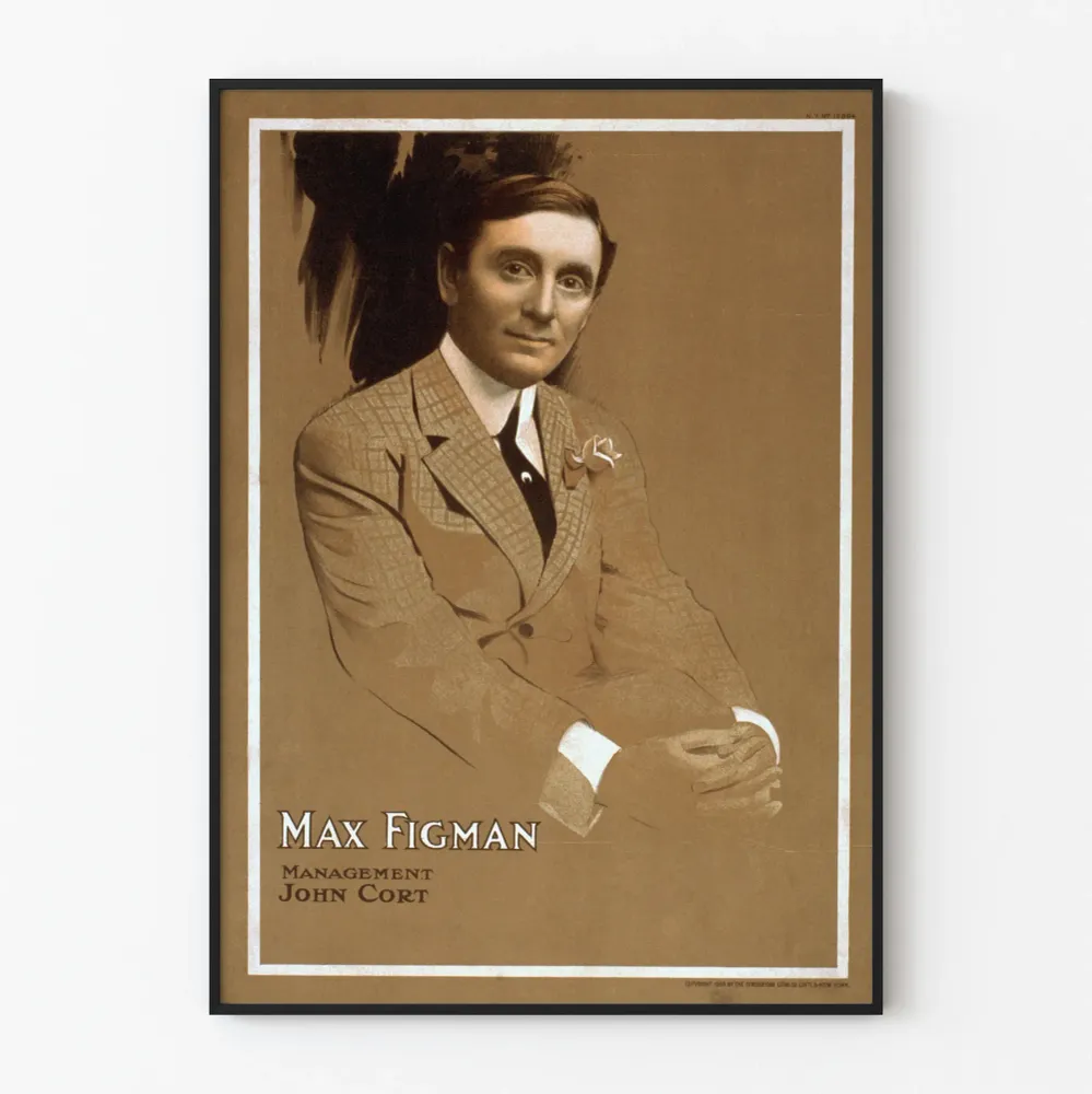 Vintage-porträtijuliste Max Figmanin seinäkoriste retro