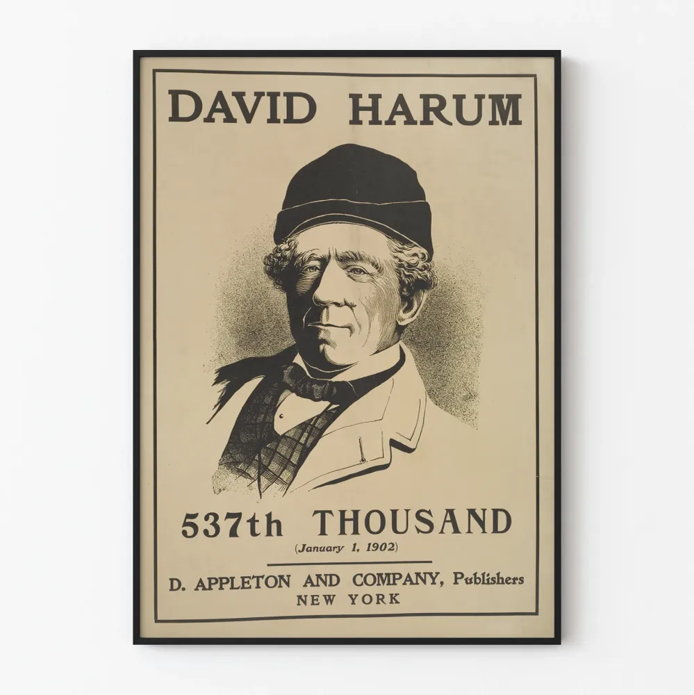 Vintage-porträtin juliste David Harum 1902