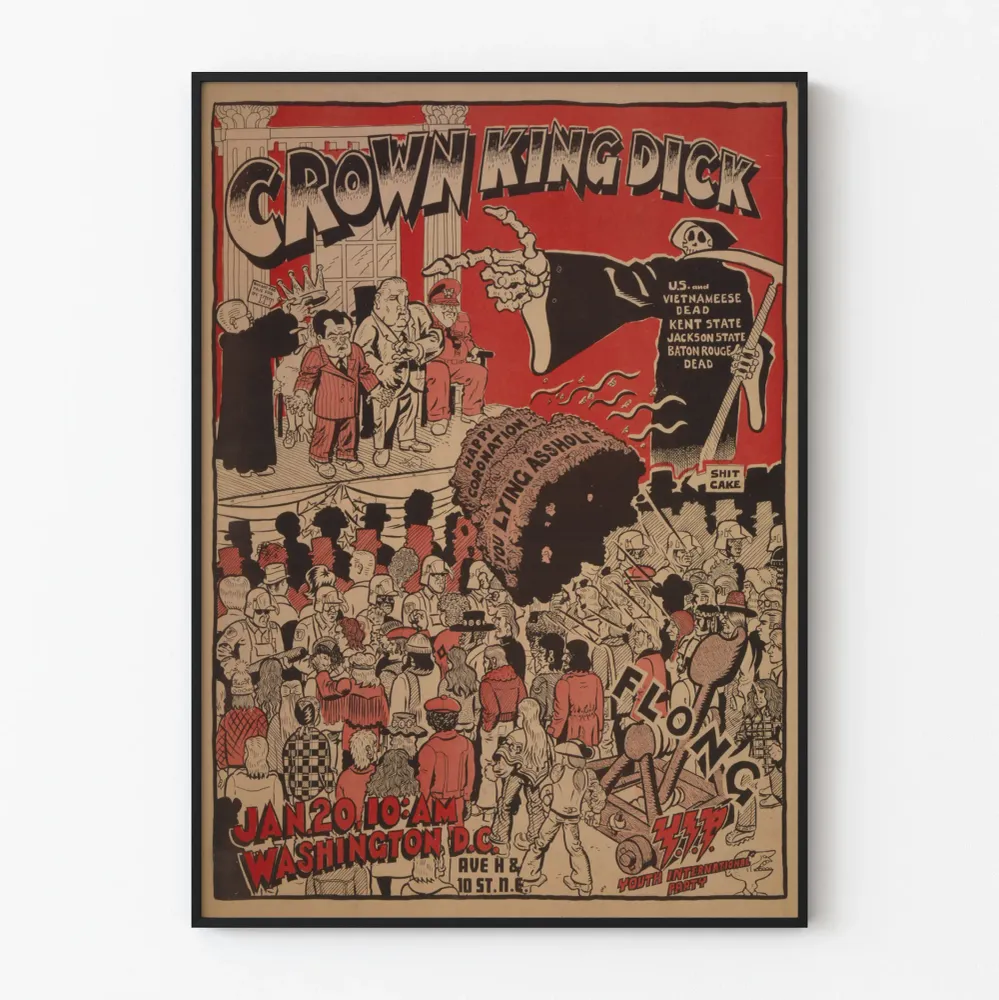 Vintage-protestijuliste Crown King Dick - Poliittinen seinäkoristelu