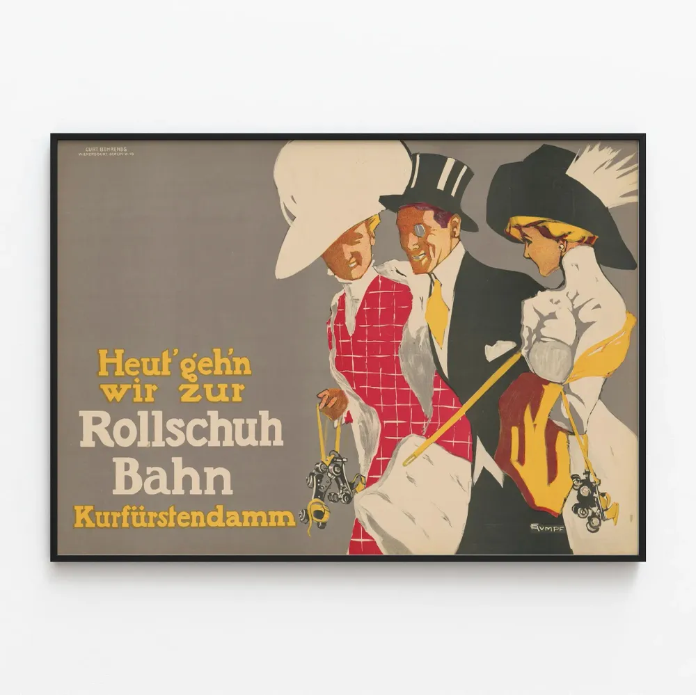 Vintage-rullaluistelurata Kurfürstendamm juliste