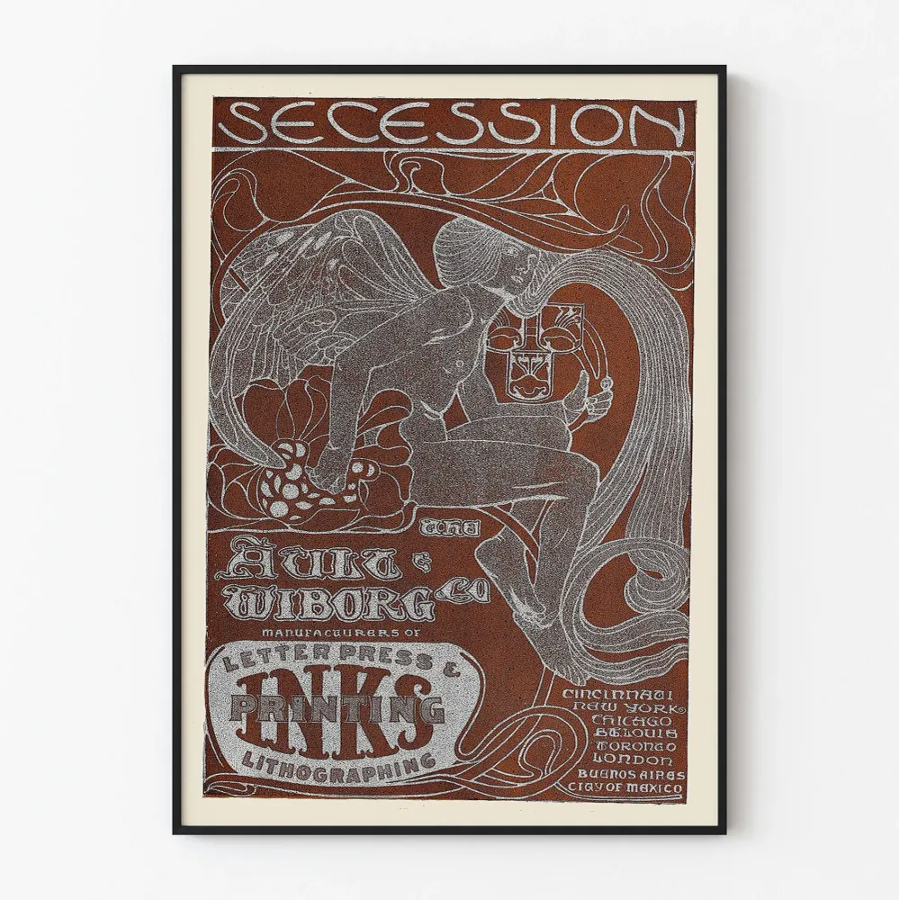 Vintage-secession juliste Ault & Wiborg litografian tulostukseen