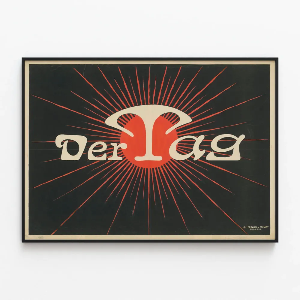 Vintage-seinäjuliste Der Tag Noir et Rouge