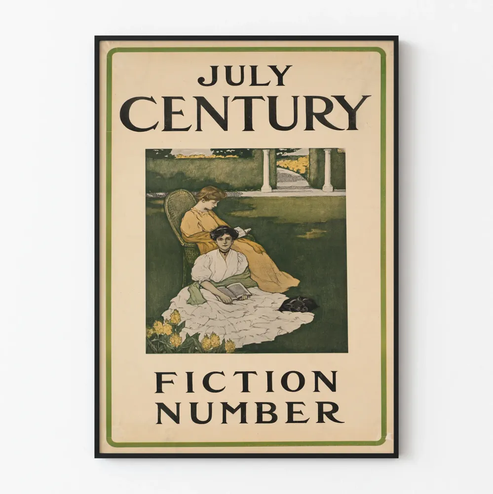 Vintage-seinäjuliste heinäkuun vuosisadan fiktiivinen numero