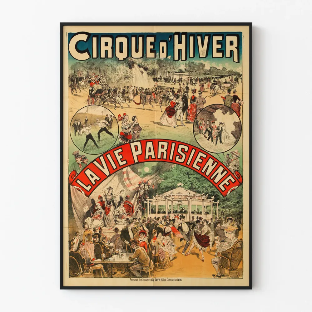 Vintage-seinäkoriste Cirque d'Hiver La Vie Parisienne - Juliste