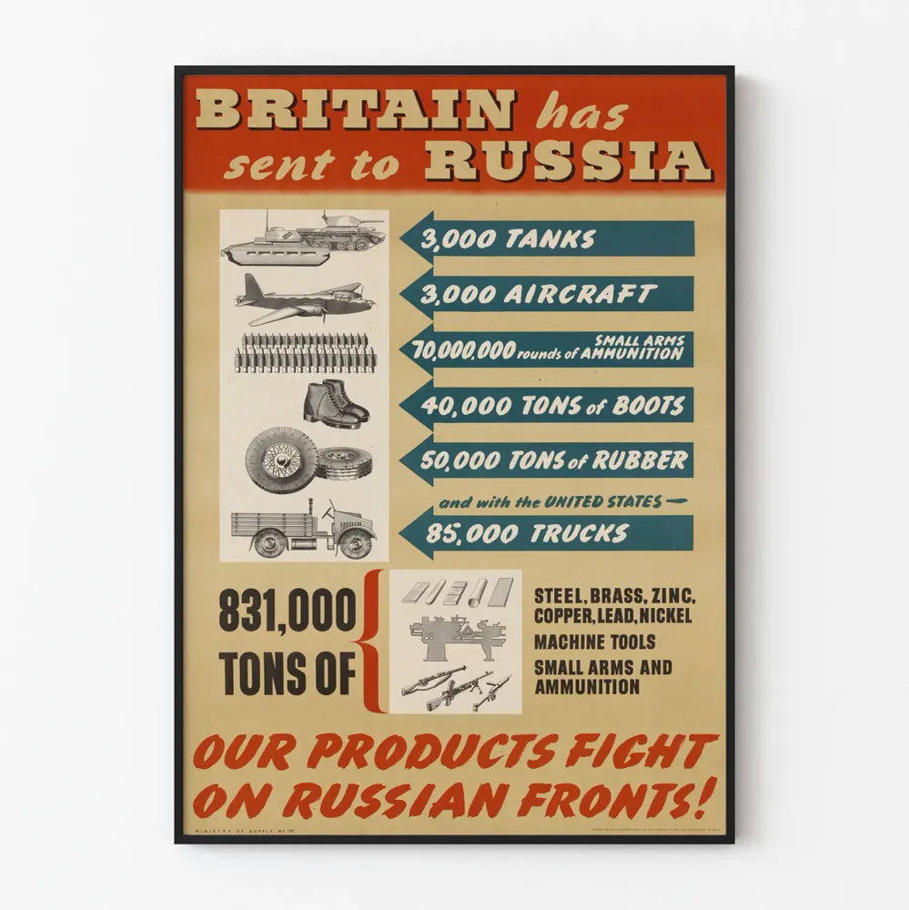 Vintage-sotajuliste – Iso-Britannian tuki Venäjälle