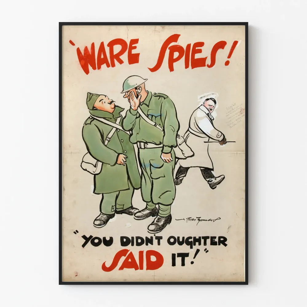 Vintage-sotajuliste - VARTIJAT VAKOOJAT! Retroseinän koriste