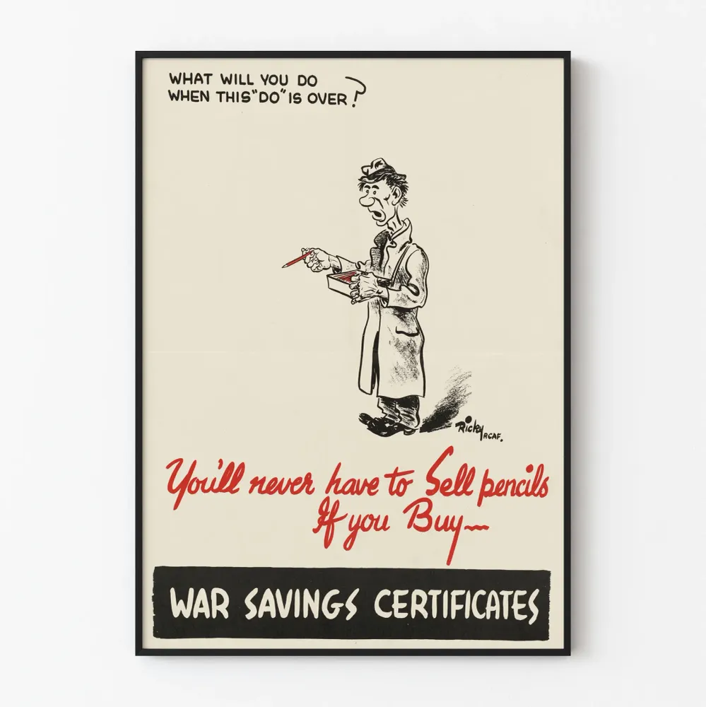 Vintage-sotakorvaussertifikaattien juliste - Retroseinän koriste