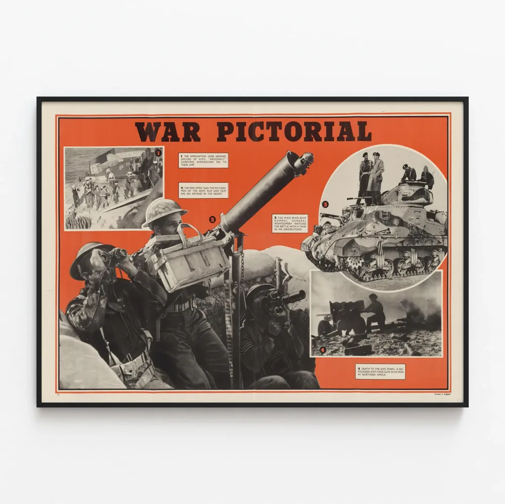 Vintage-sotakuva juliste - historiallinen sotilaskoristelu seinätaide