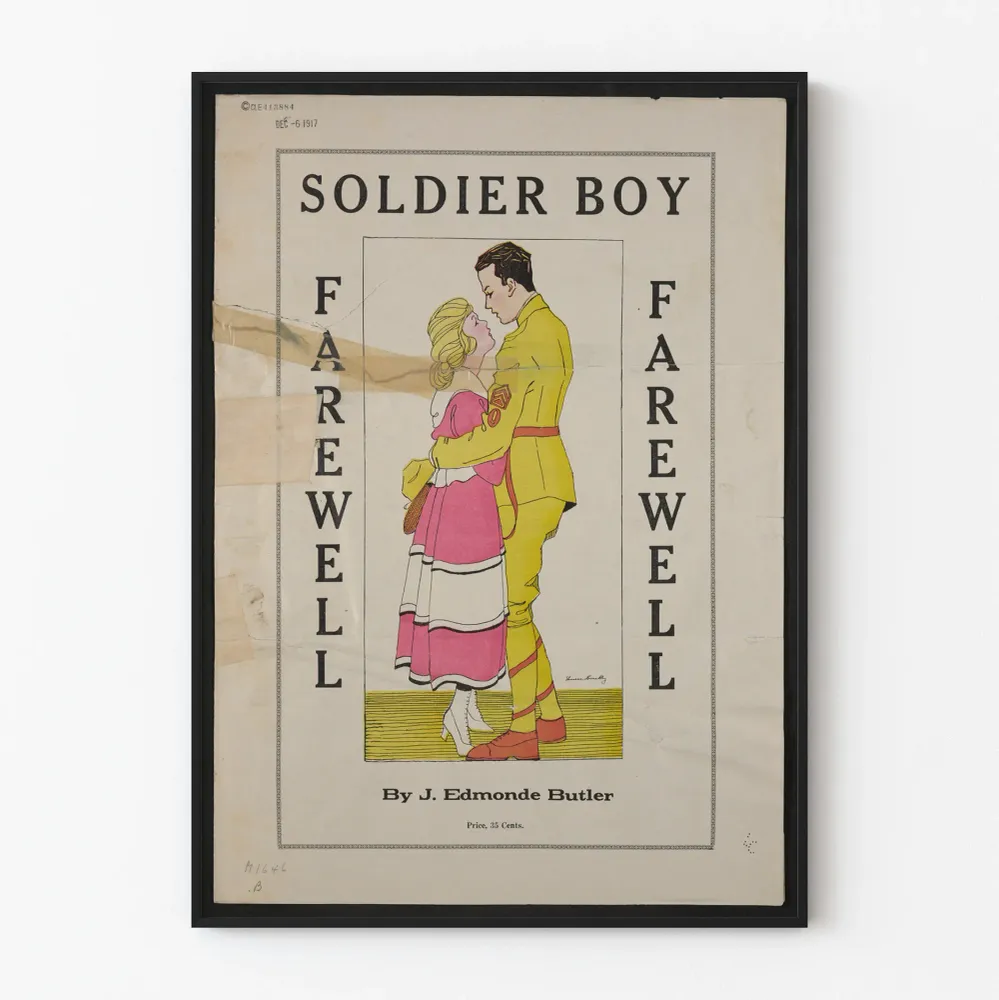 Vintage-sotilaspoika hyvästely - Retro-seinäkoriste juliste