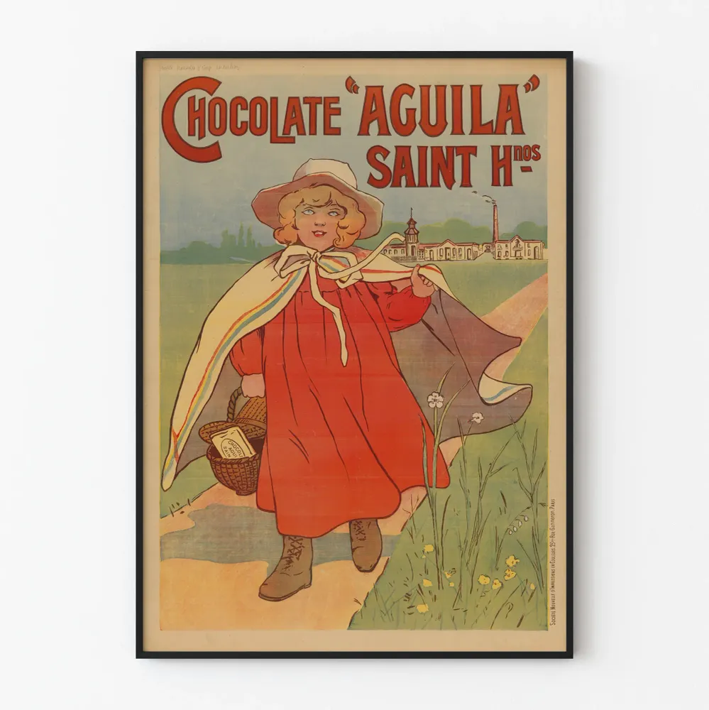 Vintage-suklaa Águila Saint Hnos -juliste seinäkoristukseen