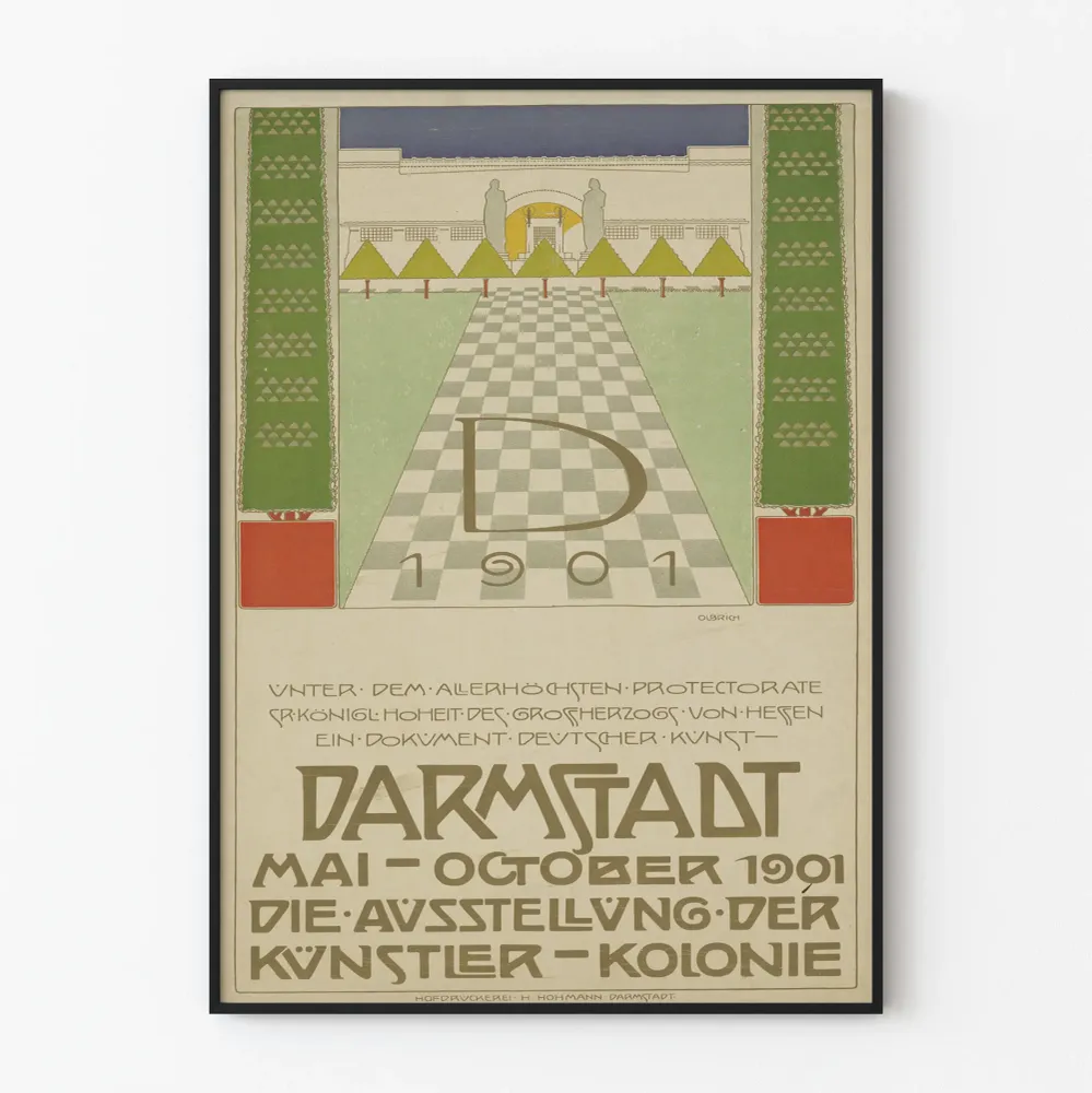 Vintage-taidenäyttelyn juliste Darmstadt 1901
