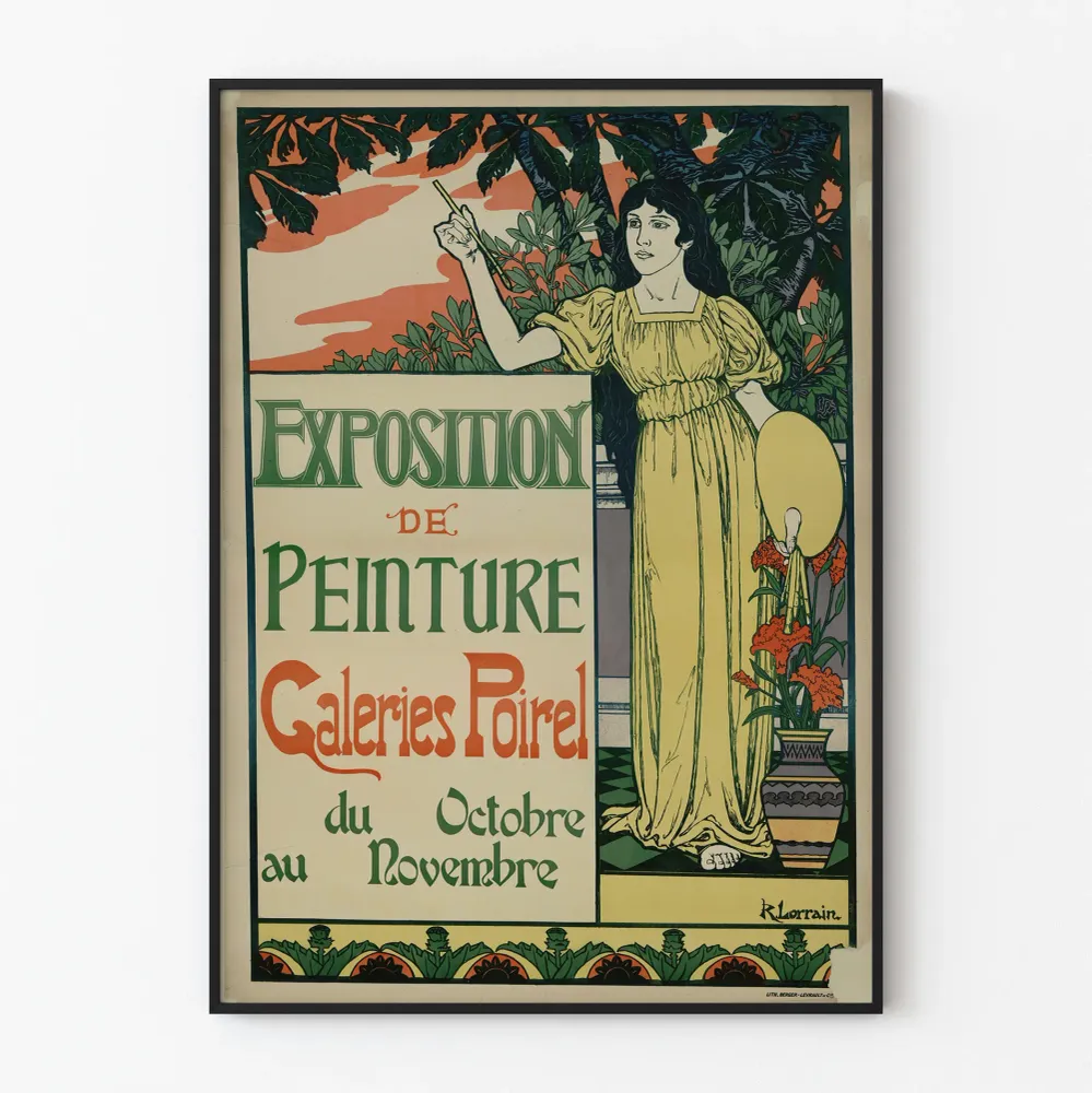 Vintage-taidenäyttelyn juliste Galeries Poirel