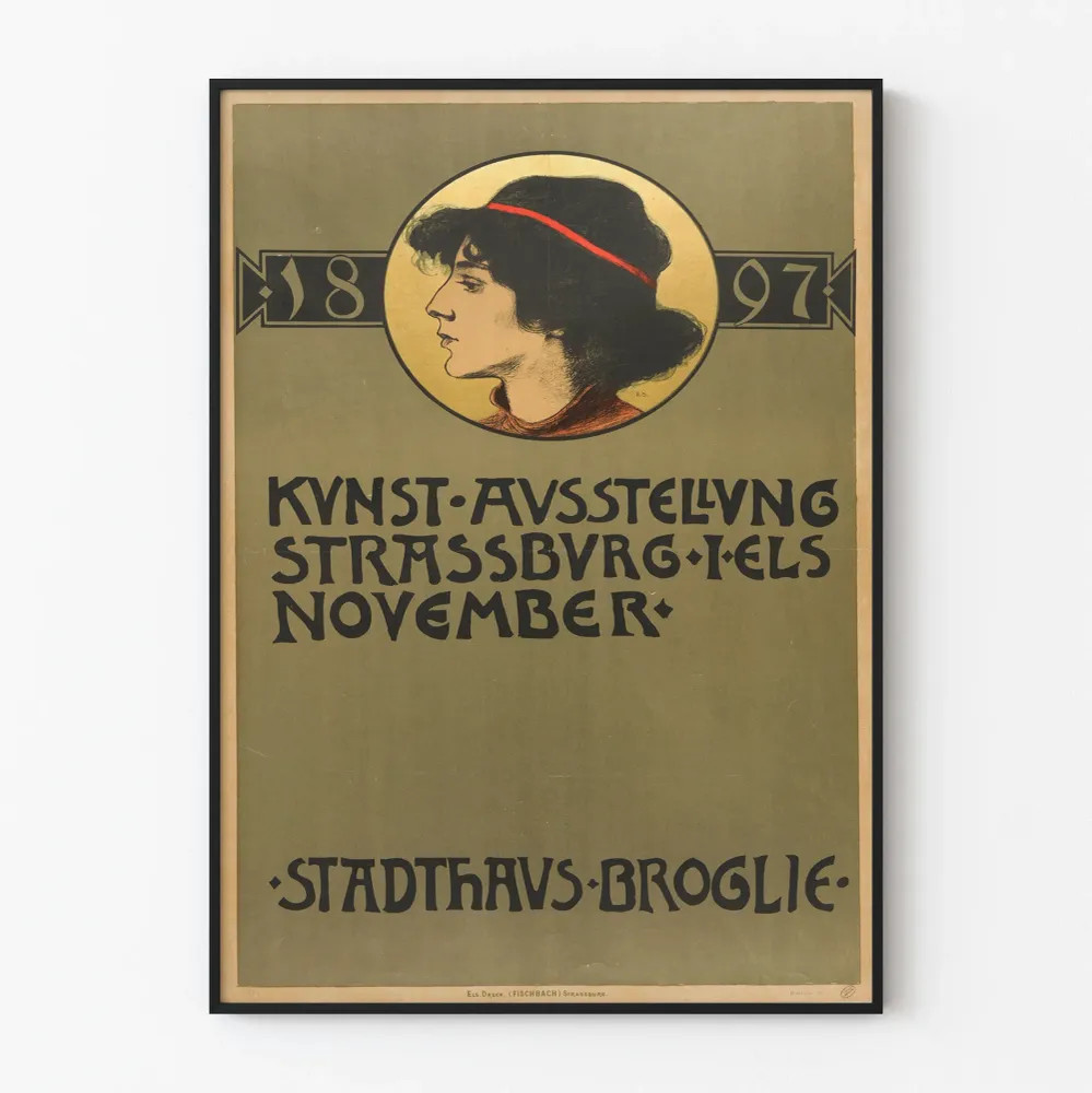 Vintage-taidenäyttelyn juliste Strasbourg 1897