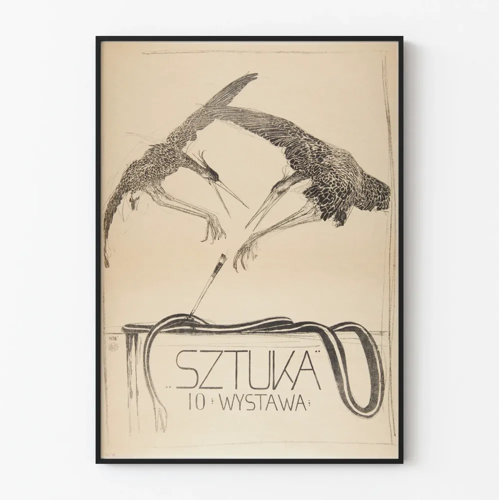 Vintage-taidenäyttelyn juliste Sztuka 10