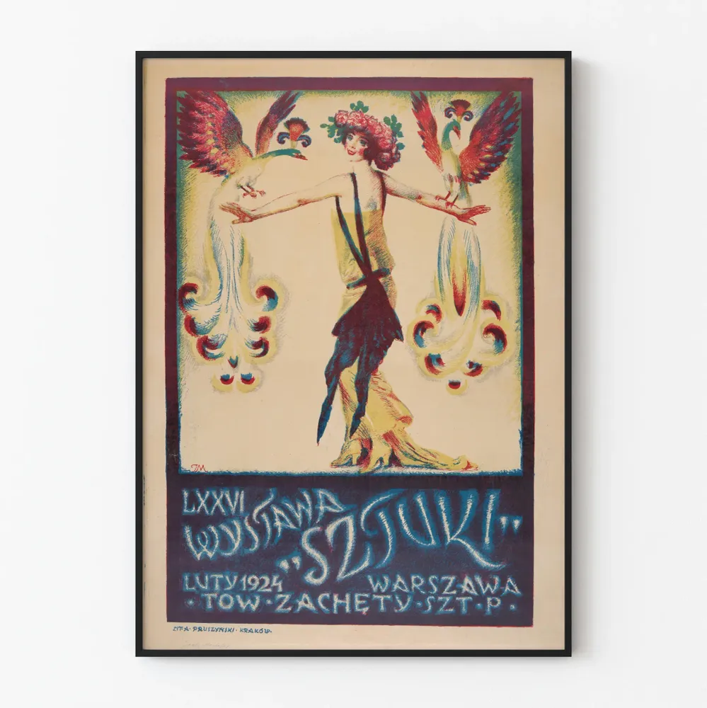 Vintage-taidenäyttelyn juliste Warszawa 1924