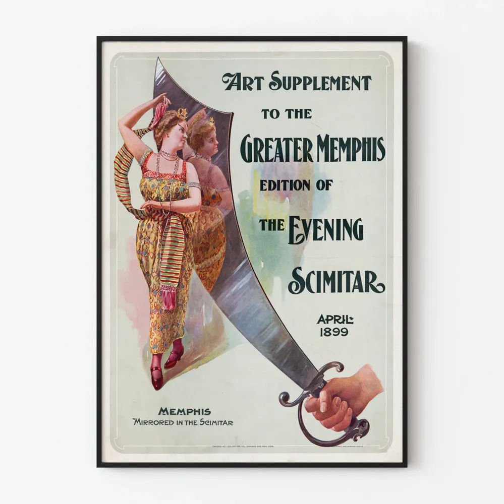 Vintage-taideteosjuliste Greater Memphis Evening Scimitar -lisäys
