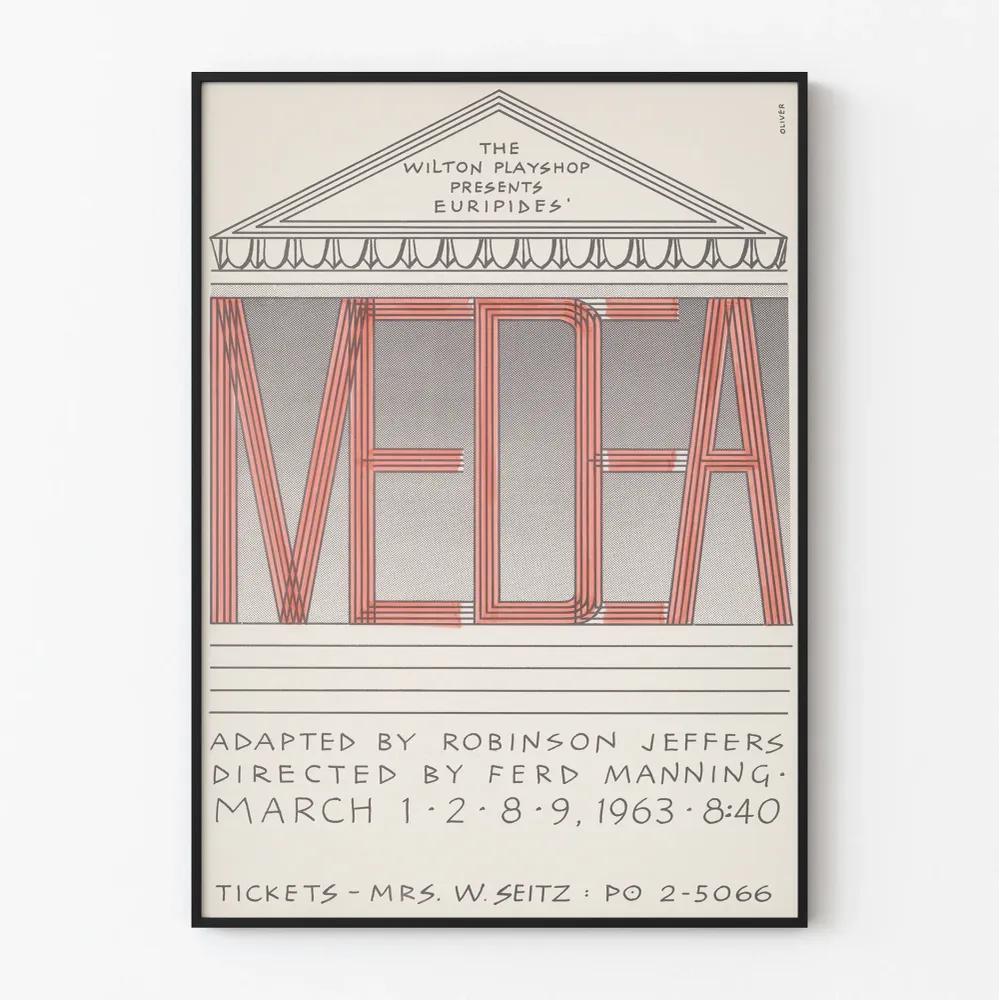 Vintage-teatteri Euripides Medea -juliste 1963