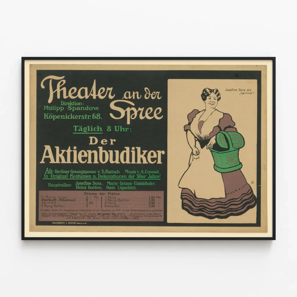 Vintage-teatteri juliste Der Aktienbudiker Joséfine Doralla