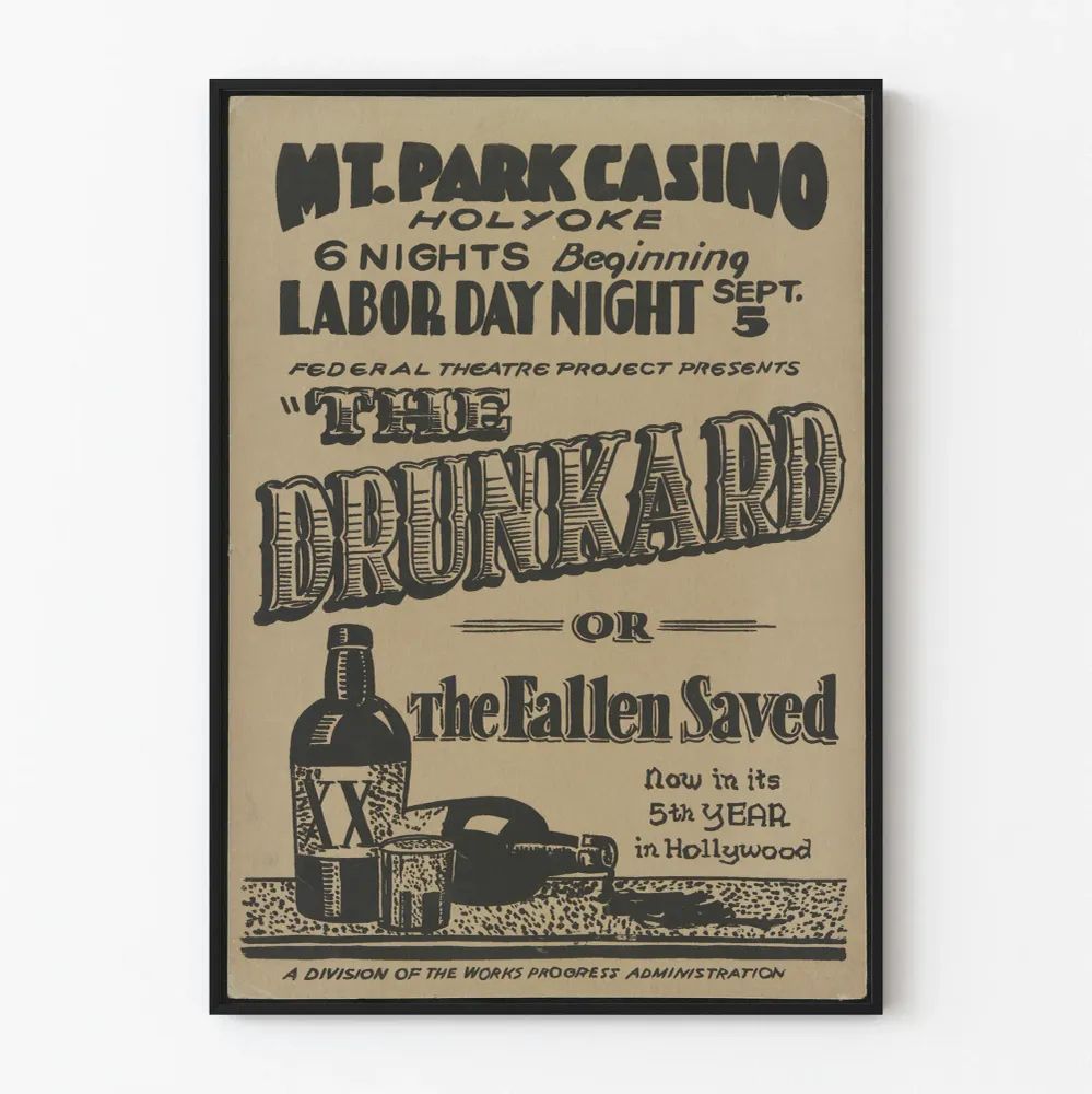 Vintage-teatteri Juliste Drunkard - Retroseinän koriste