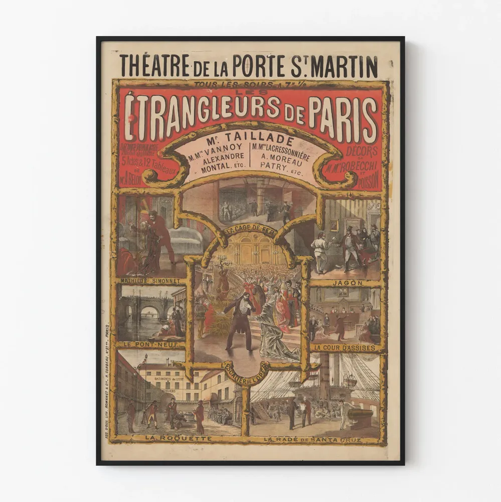 Vintage-teatteri juliste - Pariisin kuristajat