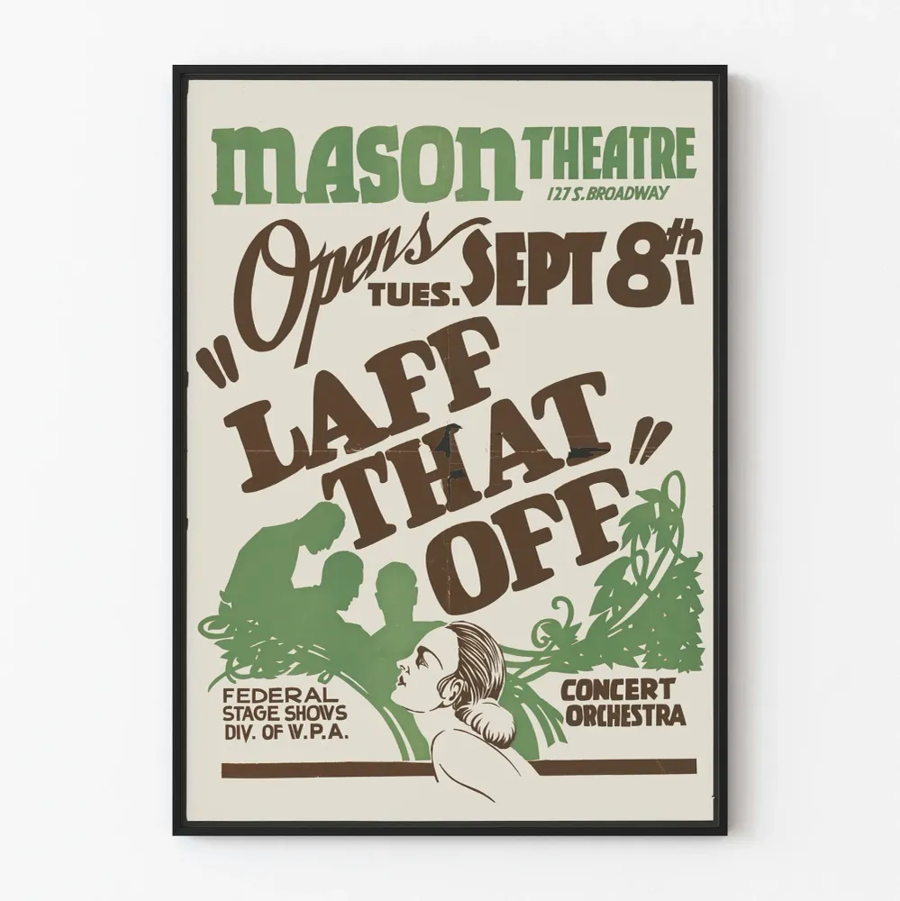 Vintage-teatteri Mason - Laff That Off Juliste