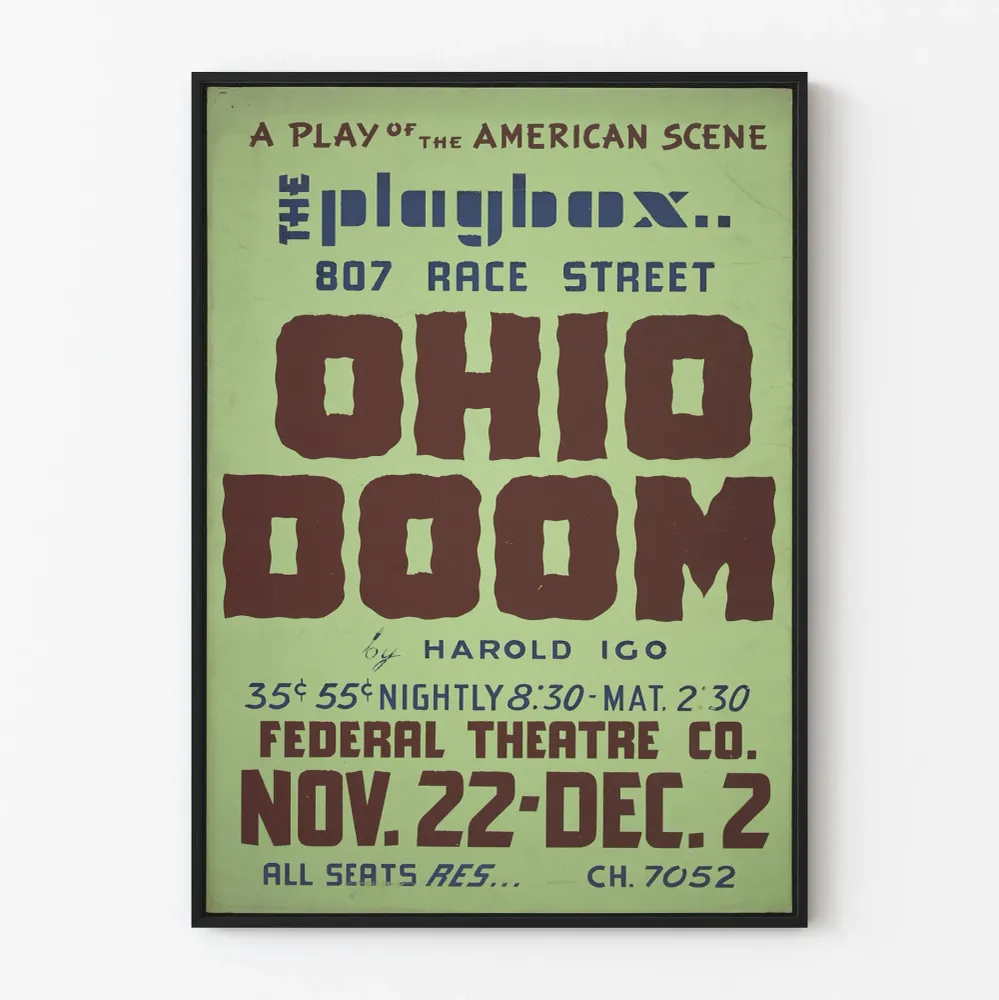 Vintage-teatteri Ohio Doom - Juliste retroseinälle sisustukseen