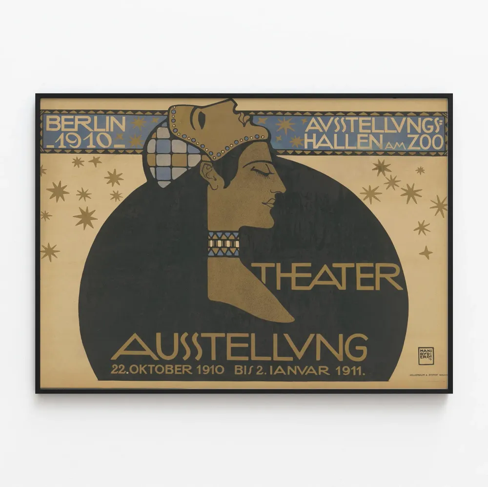 Vintage-teatterijuliste Berliinistä 1910 koristeellinen