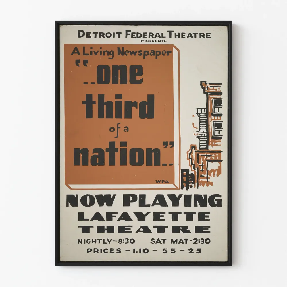 Vintage-teatterijuliste Detroit Federal - Kolmasosa kansakunnasta