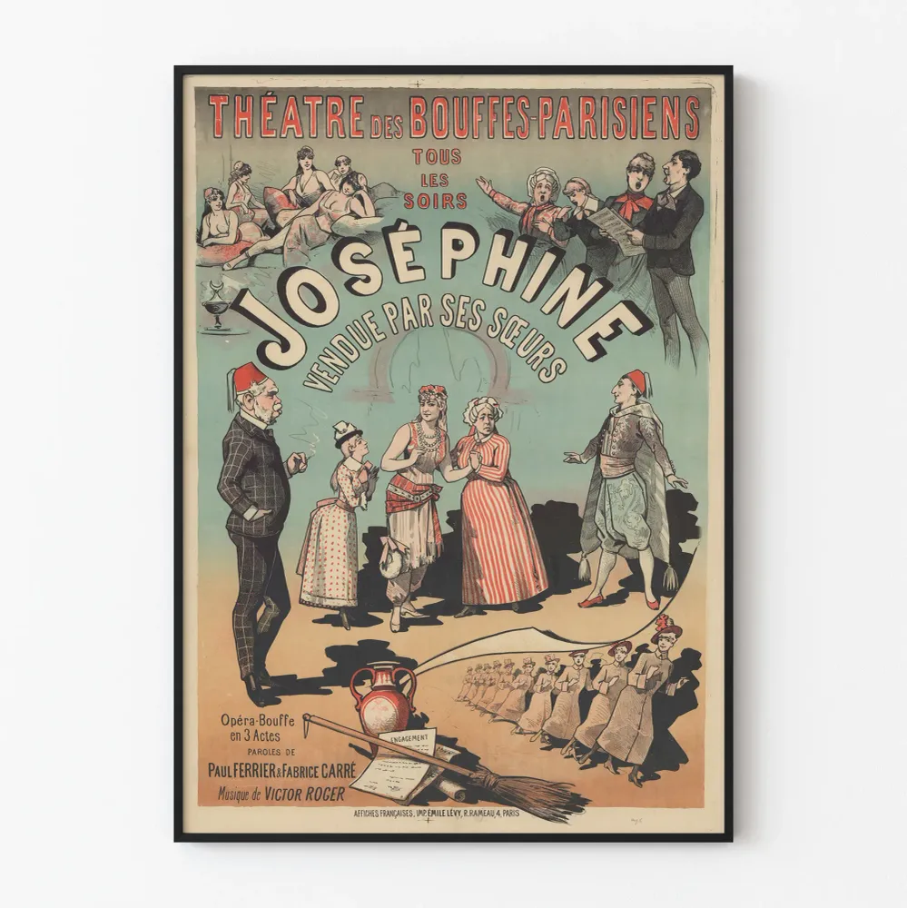 Vintage-teatterijuliste Joséphine, jonka myivät sisaret - Operettiteatteri