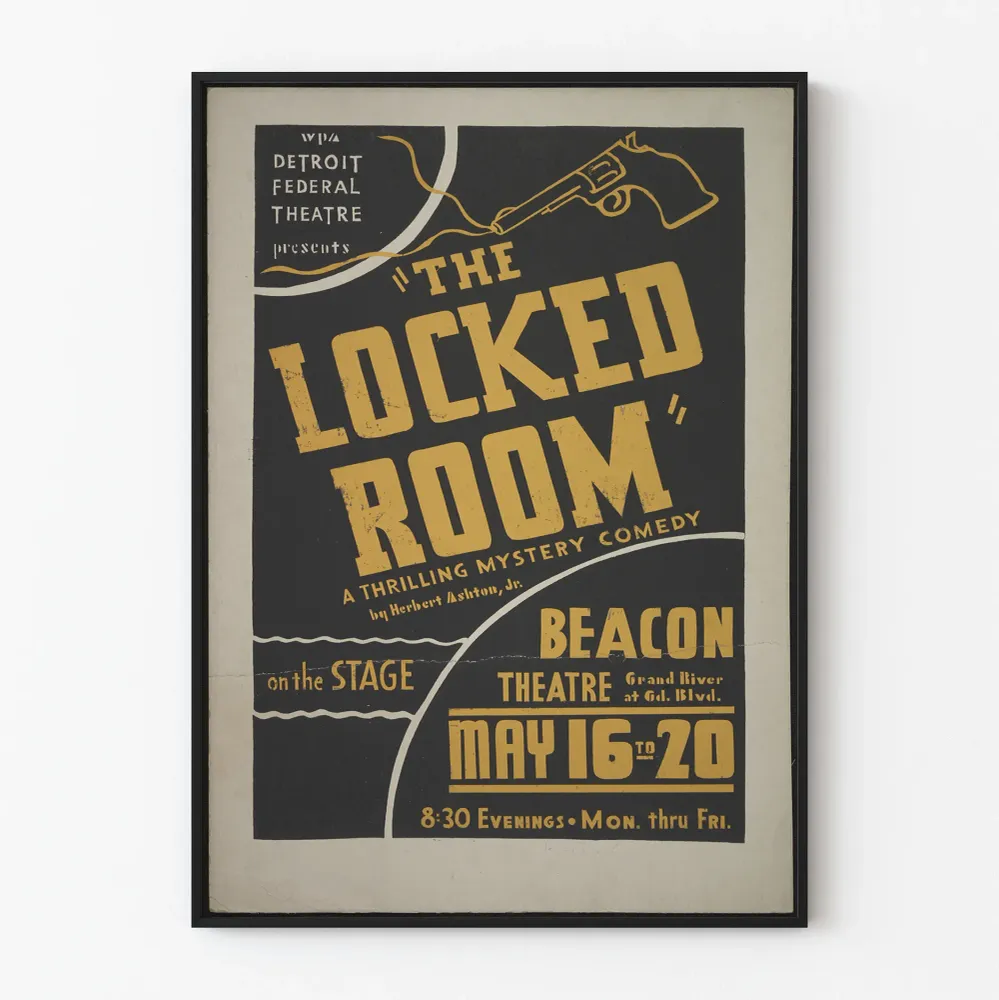 Vintage-teatterijuliste Locked Room - Draamaattinen seinäkoristelu