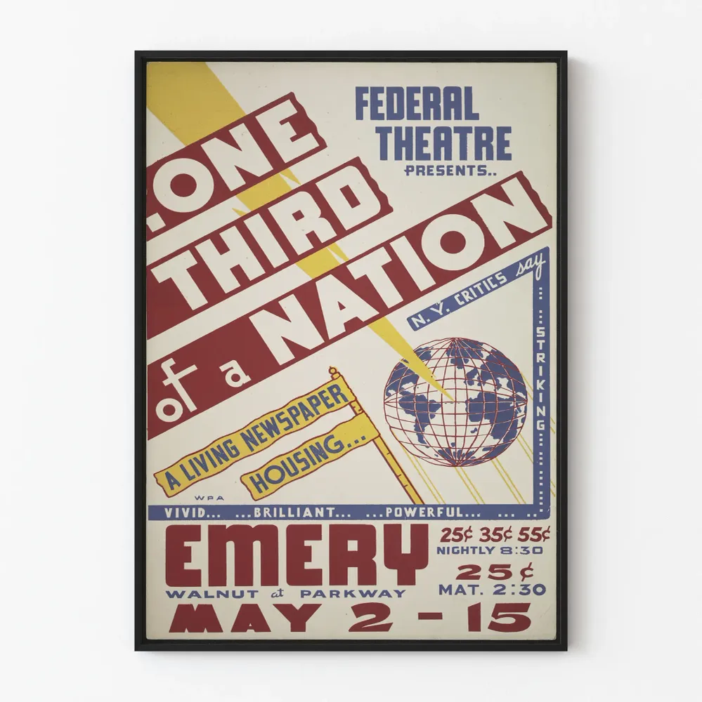 Vintage-teatterijuliste "One Third Nation" retroseinäkoriste
