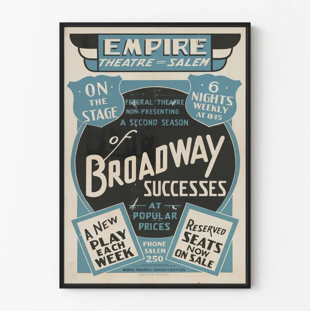 Vintage-teatterin Broadway-juliste - Empire Theatre Salem