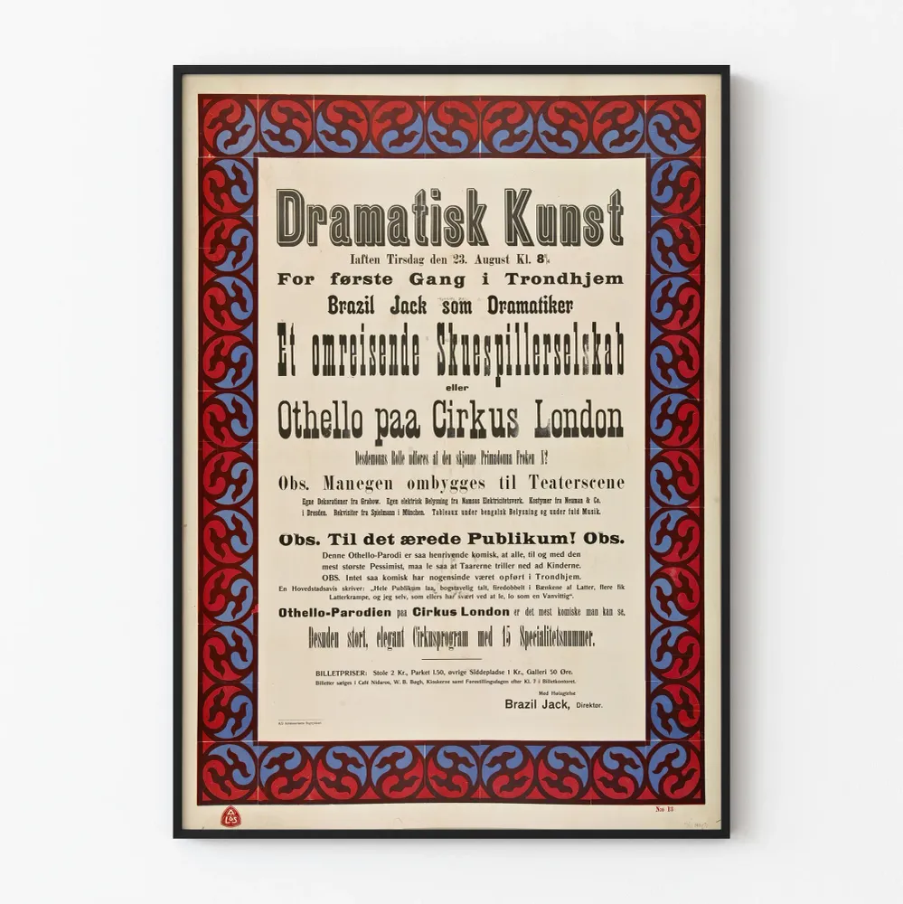 Vintage-teatterin draama- ja taidejuliste koristeellisella kehyksellä