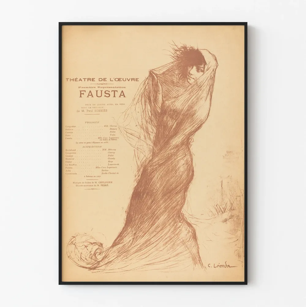 Vintage-teatterin Fausta-juliste C. Léandren teokselta
