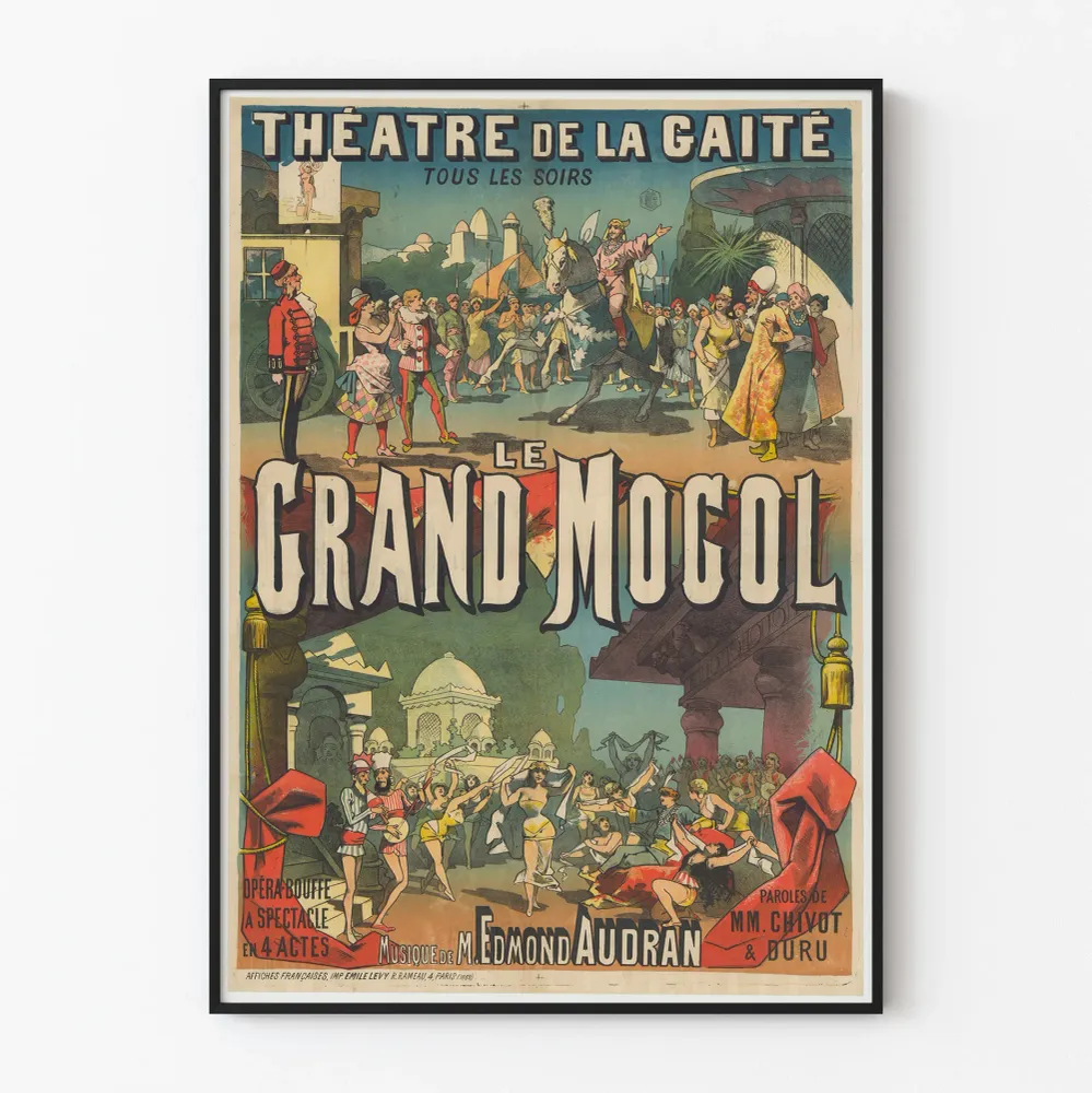 Vintage-teatterin Le Grand Mogol -juliste seinäkoristeeksi