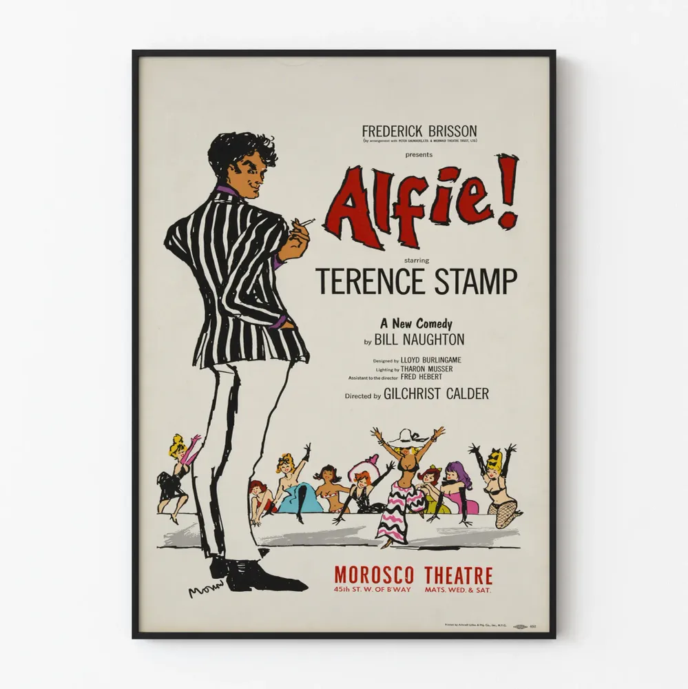Vintage-teatterin juliste Alfie Terence Stampin kanssa