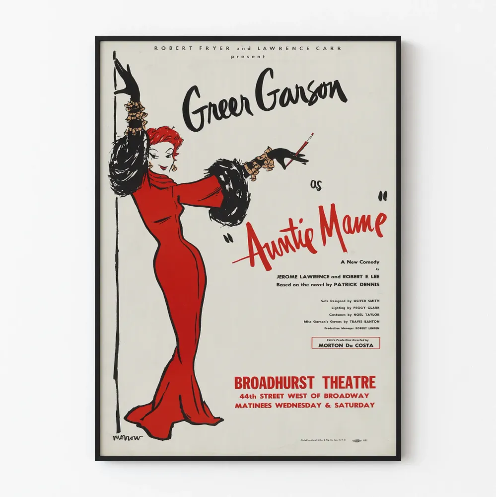 Vintage-teatterin juliste Auntie Mame seinäkoriste