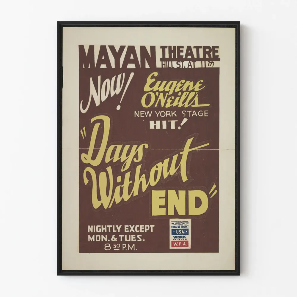 Vintage-teatterin juliste « Days Without End » Eugene O'Neillilta