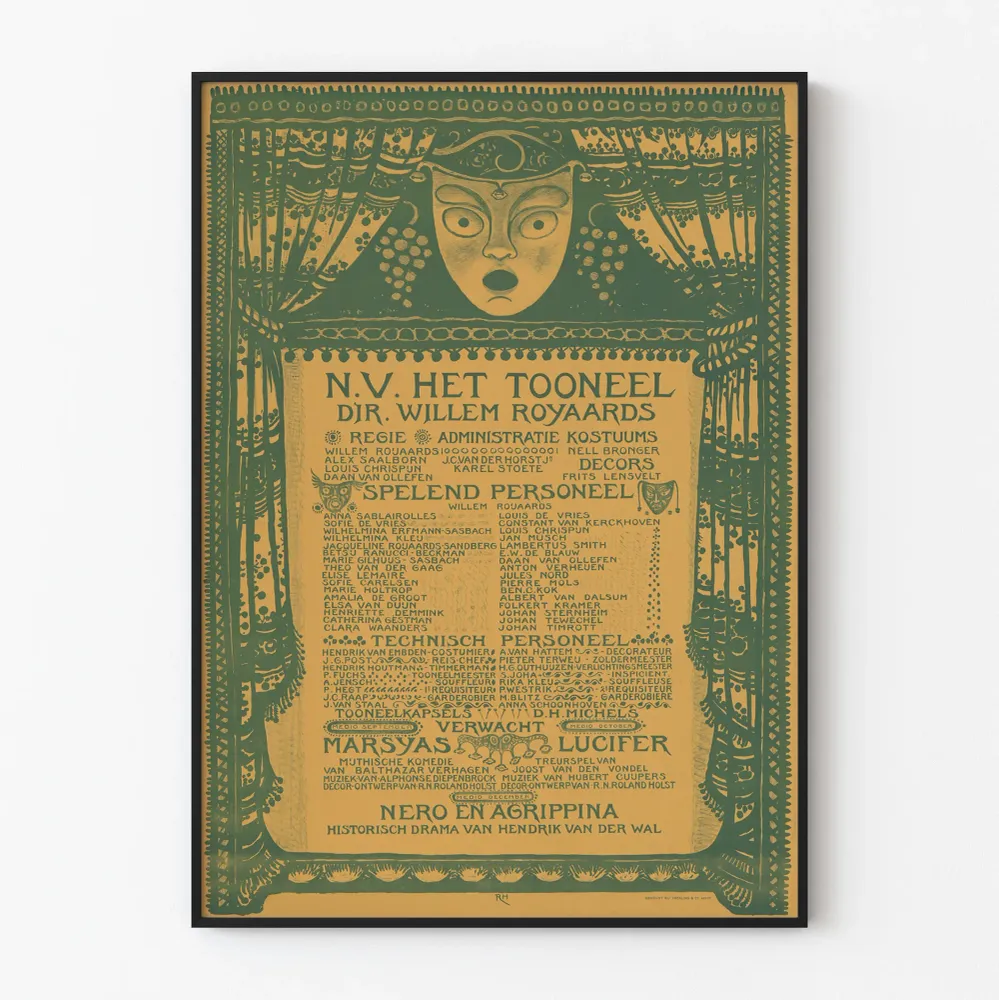 Vintage-teatterin juliste N.V. Het Tooneel - Taiteellinen seinäkoristelu