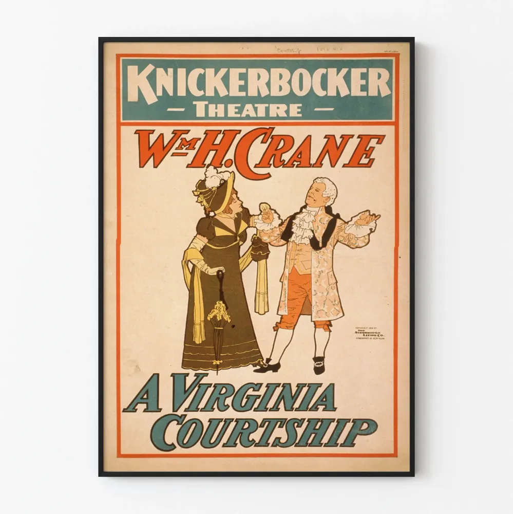 Vintage-teatterin juliste Knickerbocker Virginia Courtship
