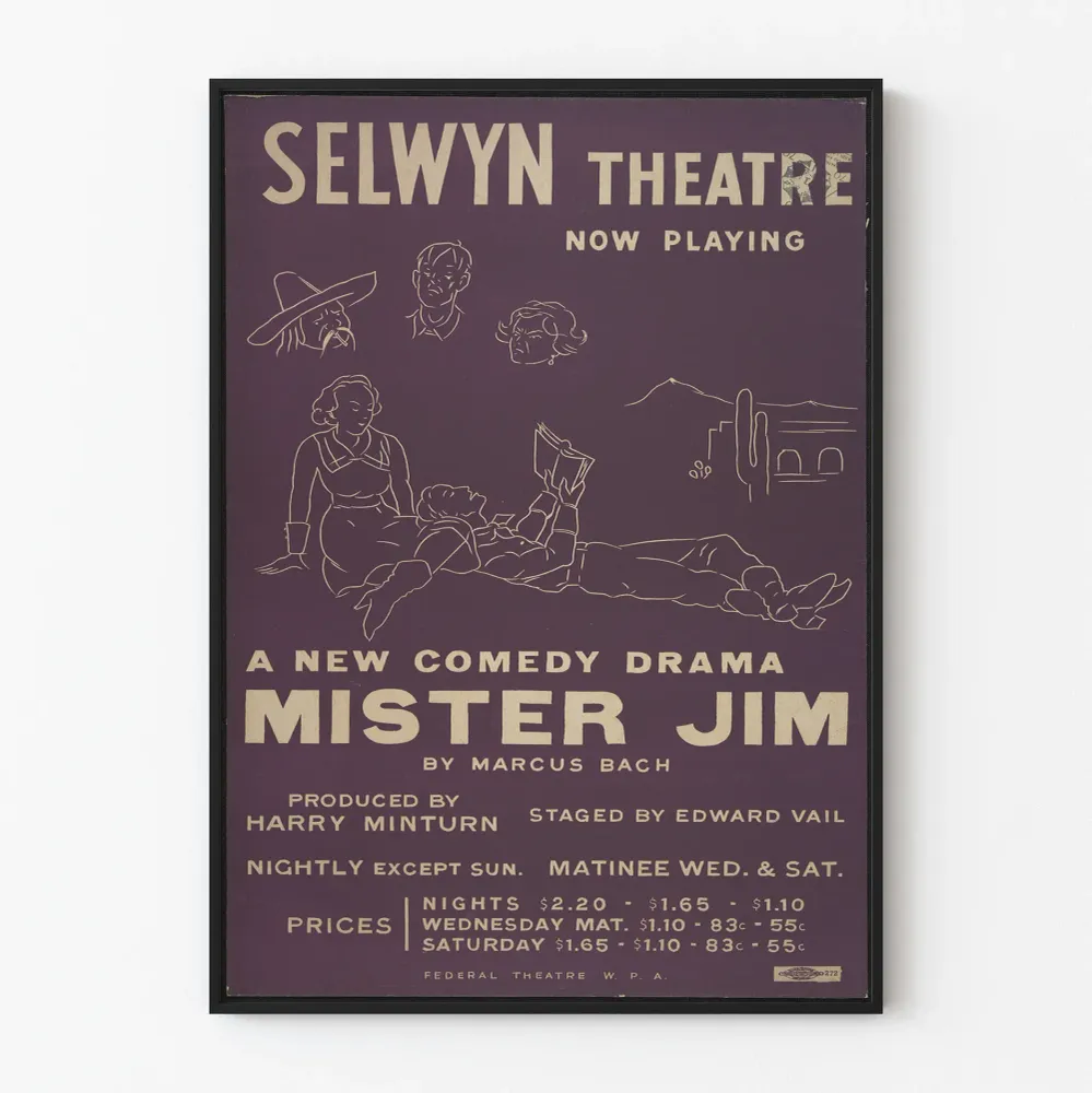 Vintage-teatterin juliste Mister Jim - Vintage-seinäkoriste