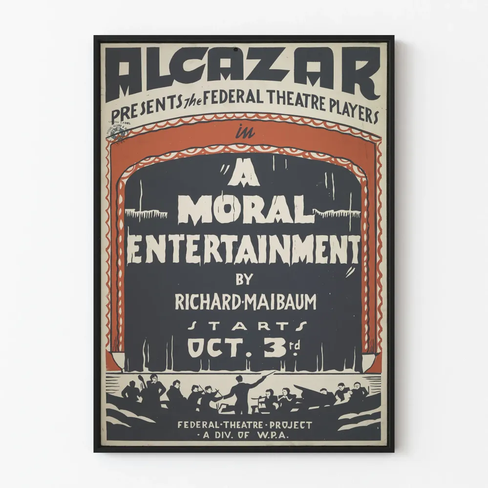 Vintage-teatterin juliste Moral Entertainment Alcazarilta