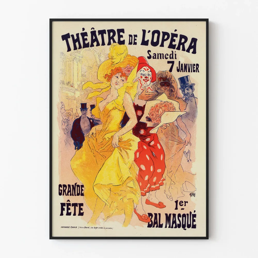 Vintage-teatterin juliste oopperatalolta - Maskeerattu baletti 1899