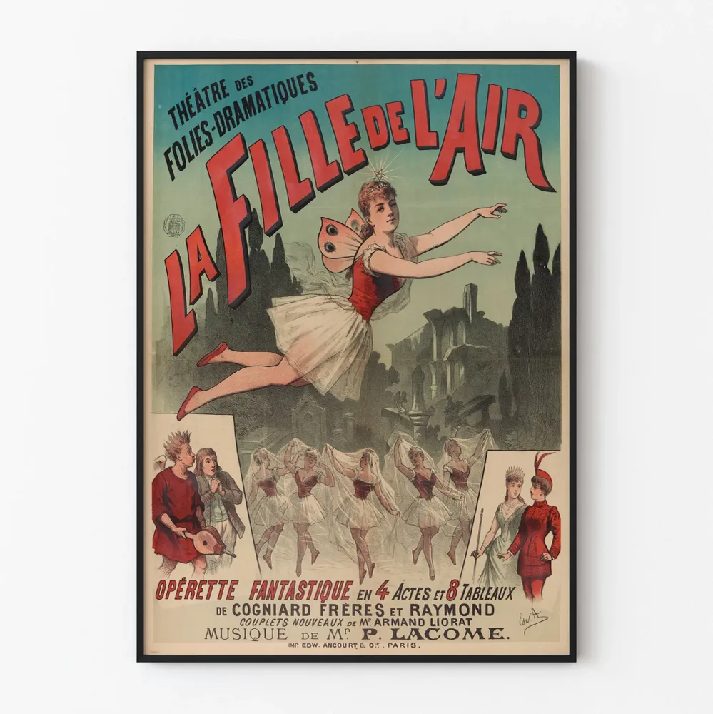 Vintage-teatterin juliste Tytär ilmasta seinäkoriste