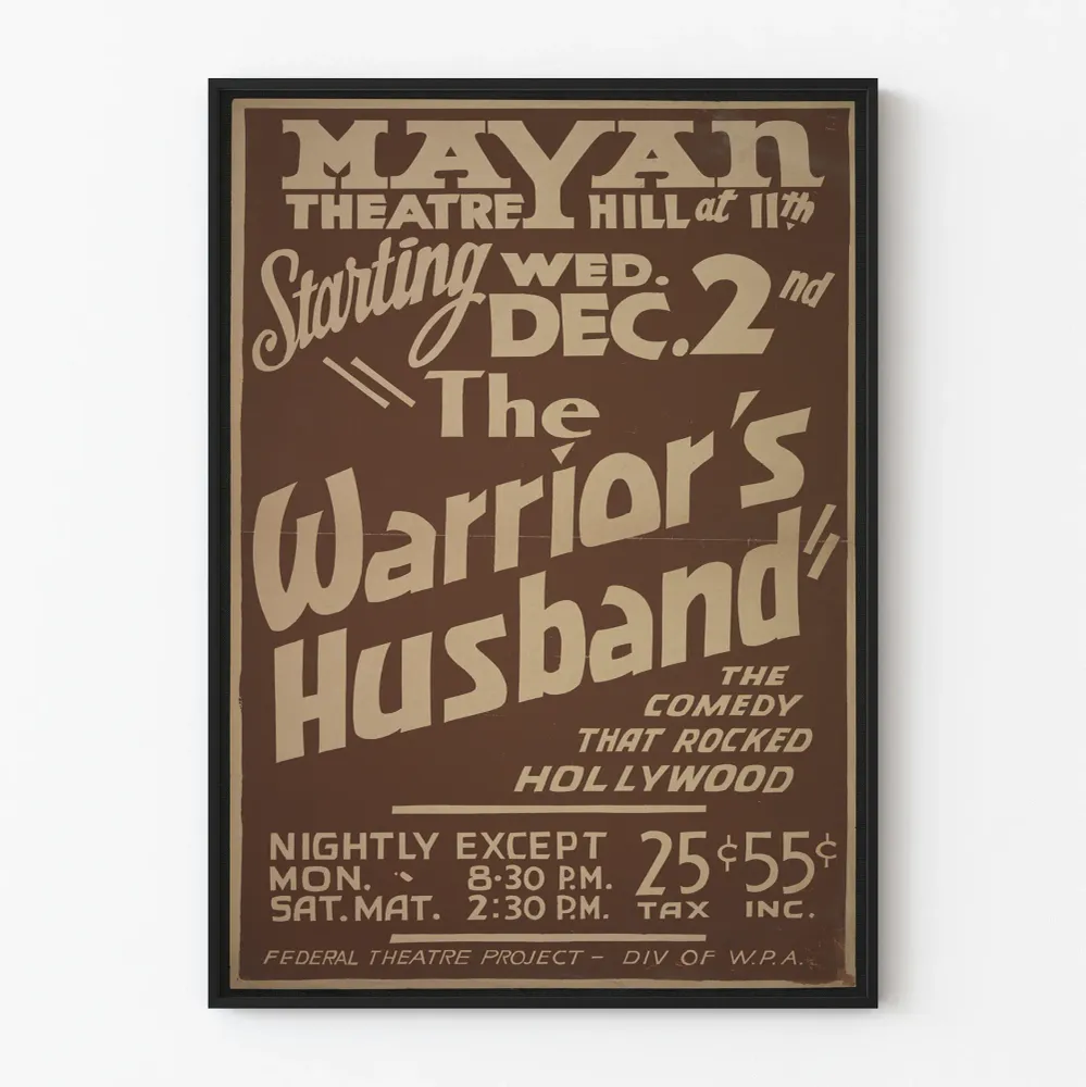 Vintage-teatterin juliste Warrior's Husband 1930-luvulta