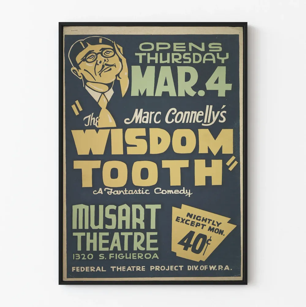 Vintage-teatterin juliste Wisdom Tooth