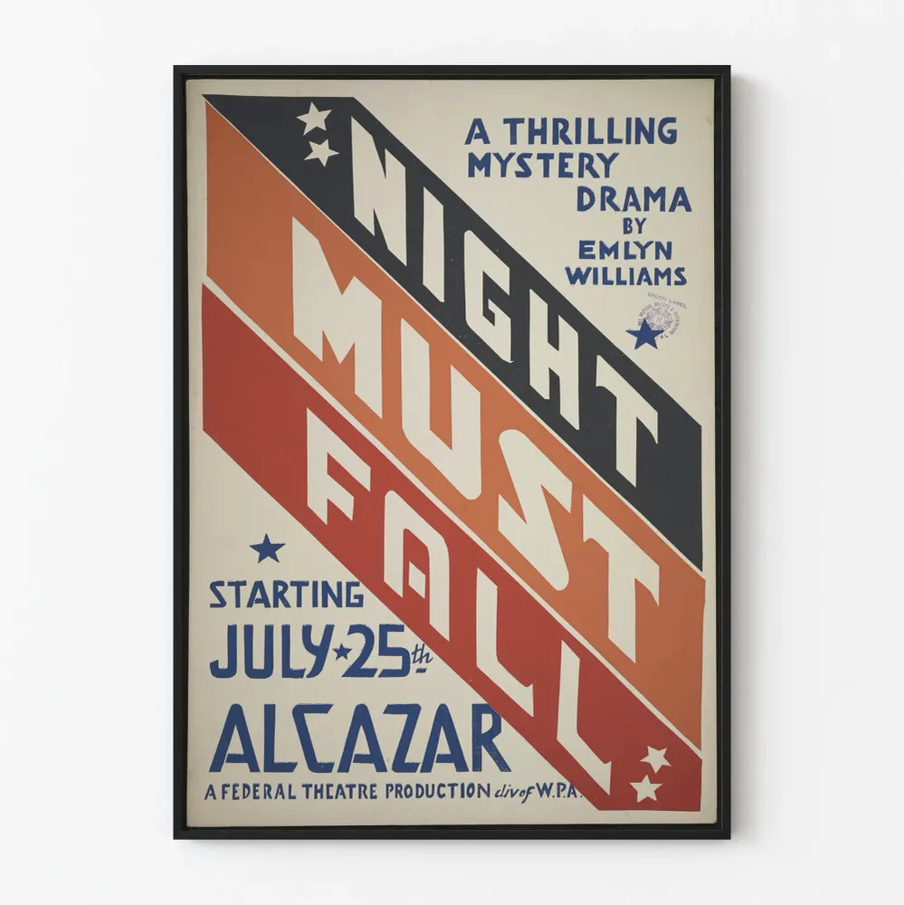 Vintage-teatterin yö, Kun täytyy kaatua - Juliste koristeellinen mysteeri ja draama