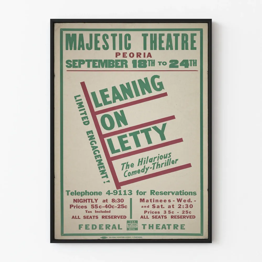 Vintage-teatterin Majestic juliste - Nojautuen Lettyyn