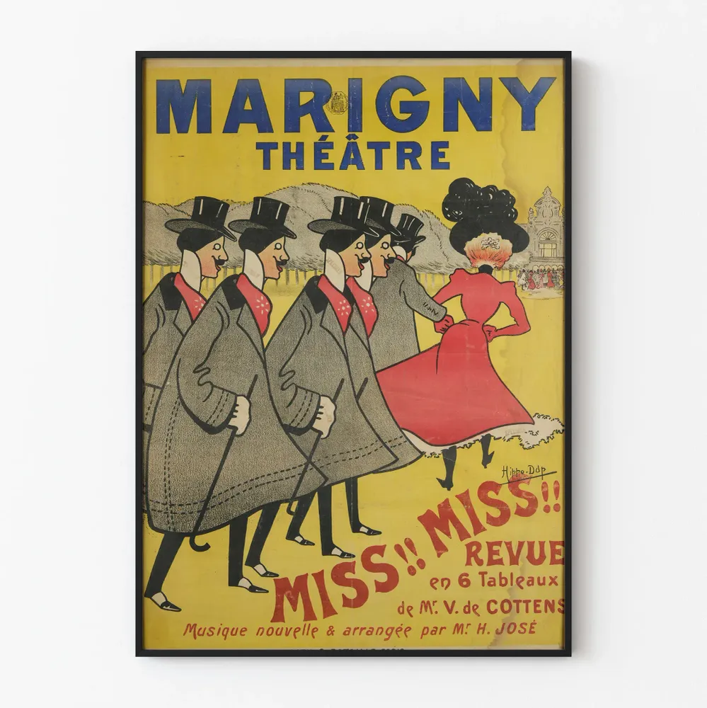 Vintage-teatterin Marigny juliste - Miss Miss Revue