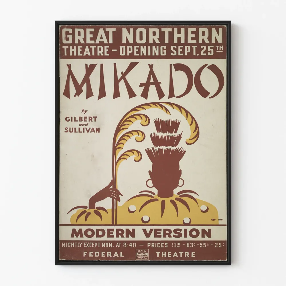 Vintage-teatterin Mikado Gilbert ja Sullivan -juliste